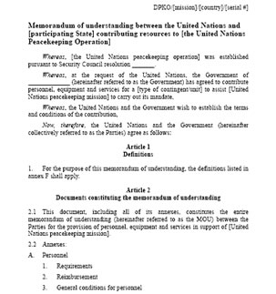 Memorando de entendimiento MOU