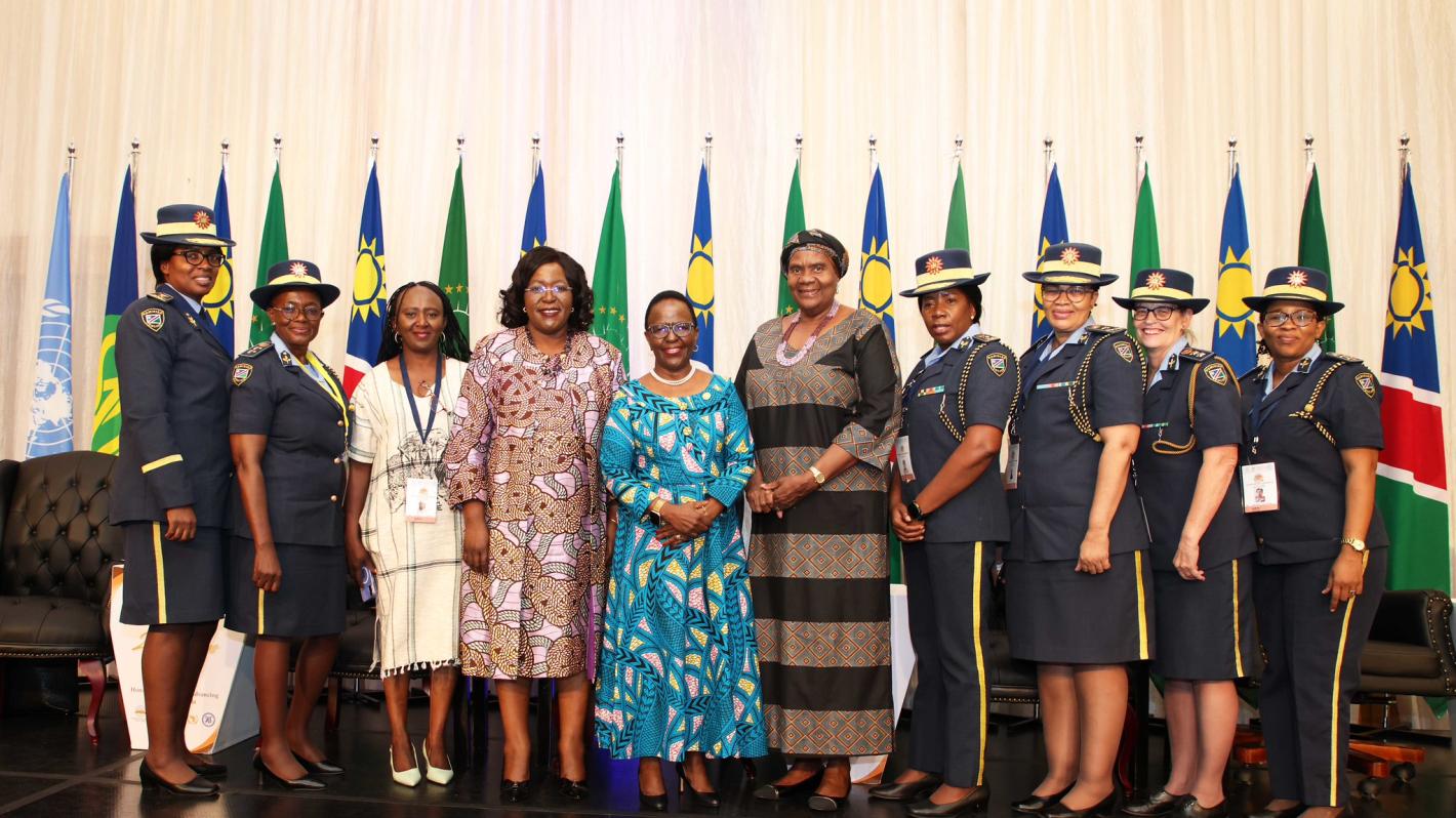 AU Special Envoy Amb. Mulamula with Nambian Women Peace Keepers