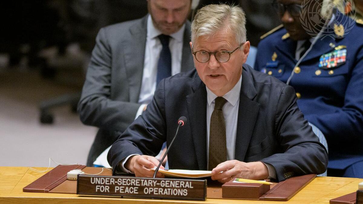 Jean-Pierre Lacroix, Under-Secretary-General for Peace Operations, briefs the Security Council meeting on United Nations peacekeeping operations.