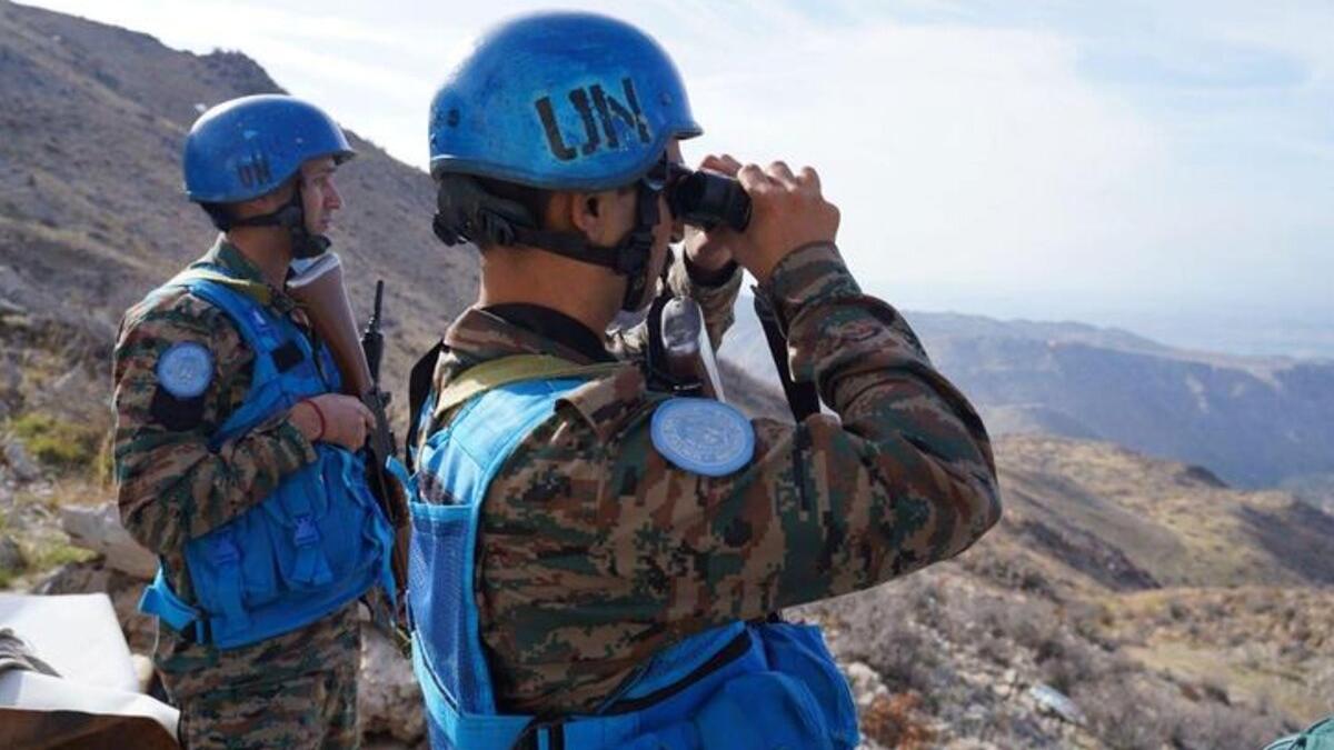 Peacekeepers on patrol.