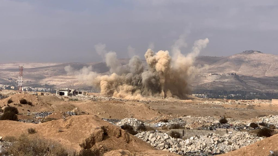 a demolition in the field.