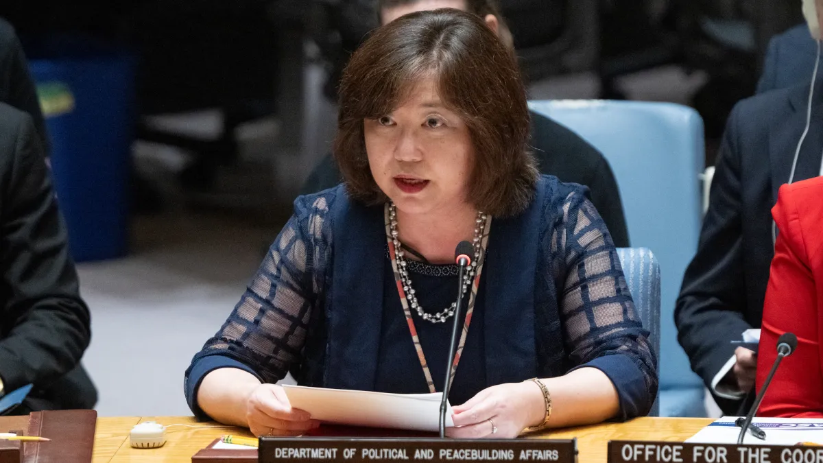 Director for Europe and Central Asia Division of the Departments of Political and Peacebuilding Affairs and Peace Operations briefs the Security Council.