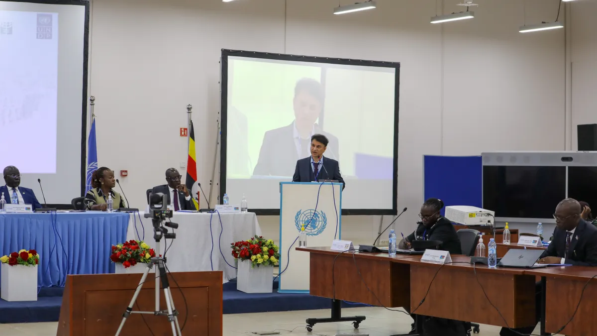 UNMISS Head of Corrections and Officer-in-Charge of the Rule of Law and Security Institutions Service, Abdul Arshad, presenting his remarks during the opening ceremony.