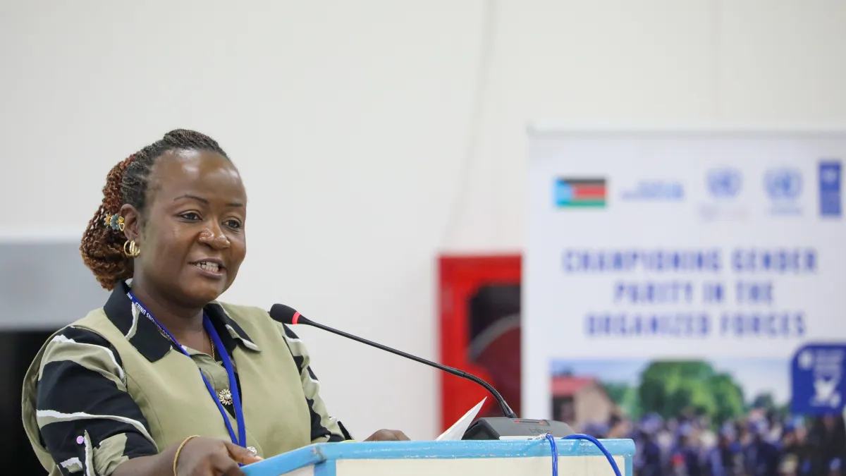 Guest of Honour – Ms. Dorothy Nsereko, Ministry of Internal Affairs (Republic of Uganda) making her Keynote address.