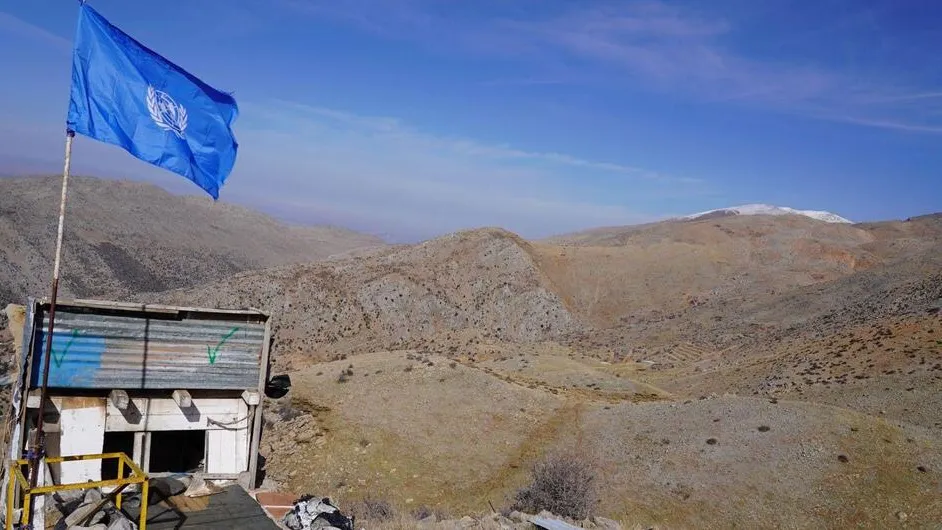 UNIFIL peacekeeper outpost at the Blue Line in Lebanon.