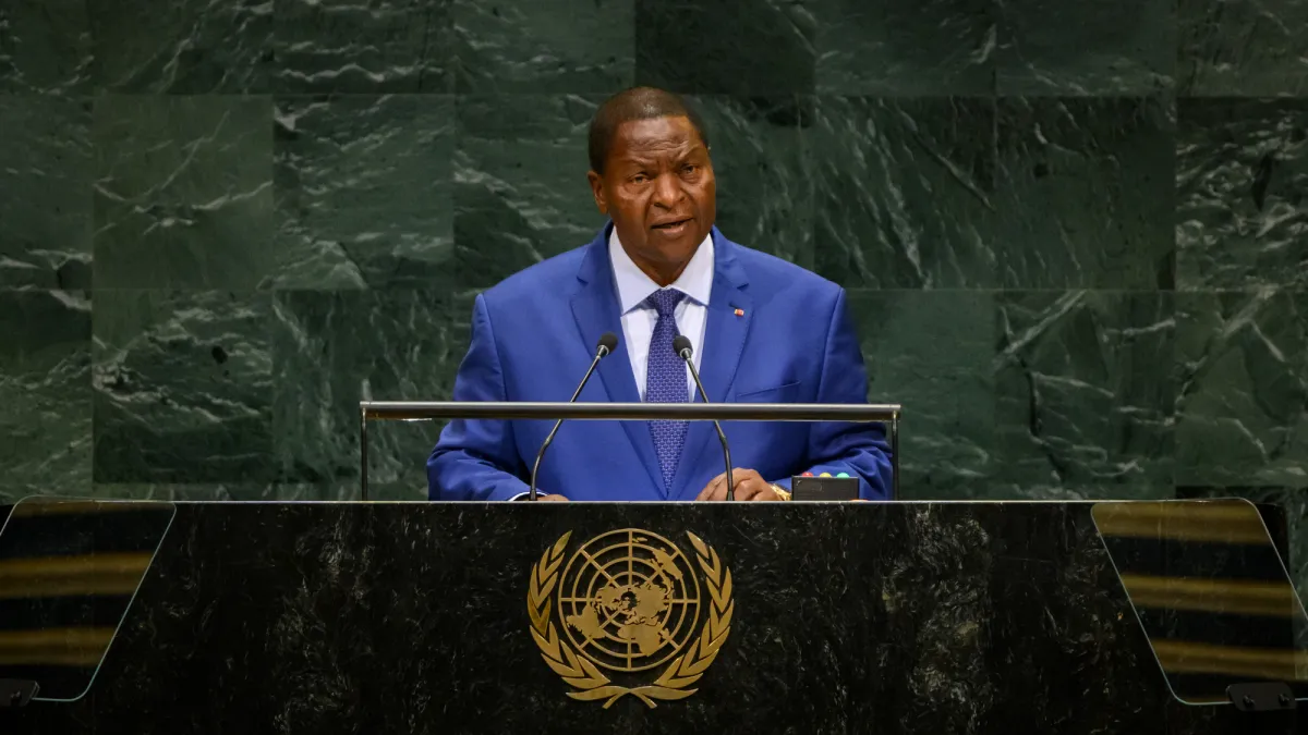 Faustin Archange Touadera, Head of State of the Central African Republic, addresses the general debate of the General Assembly’s eighty-first session.