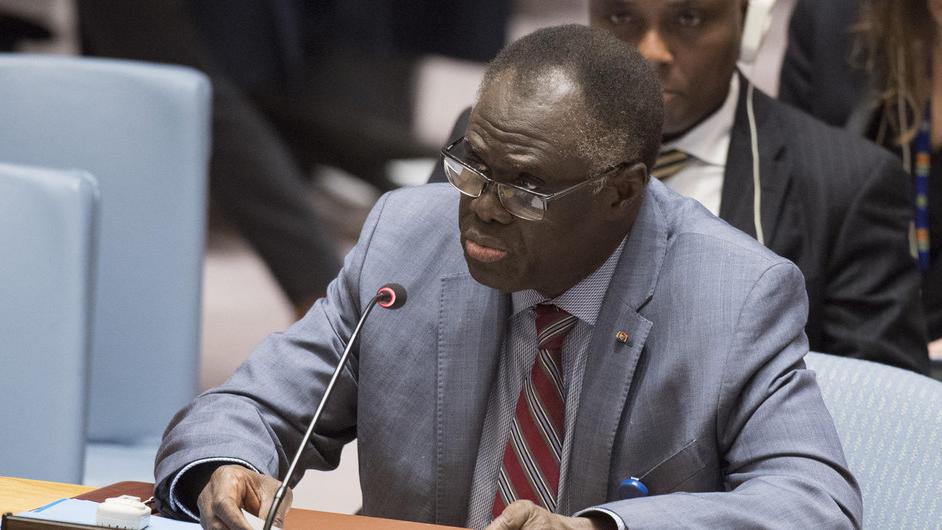 Michel Kafando, Envoyé spécial du Secrétaire général pour le Burundi, informe le Conseil de sécurité sur la situation au Burundi, le 21 novembre 2018. UN Photo