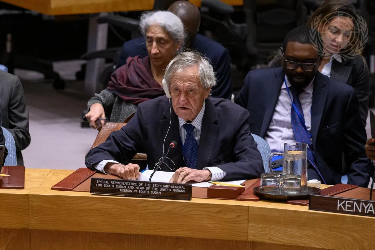 Nicholas Haysom, Special Representative of the Secretary-General and Head of the United Nations Mission in South Sudan, briefs the Security Council meeting on the situation in the Sudan and South Sudan.