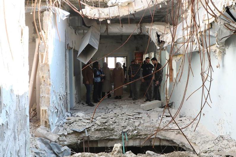 Parts of northern Syria, including Idleb (pictured) show the impact of 14 years of civil war.