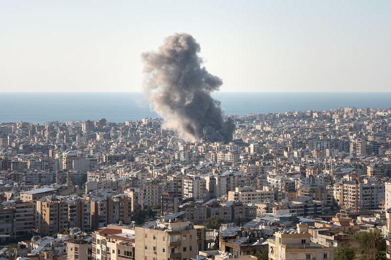 Smoke rises after an airstrike in Beirut, Lebanon. Smoke rises after an airstrike in Beirut, Lebanon.