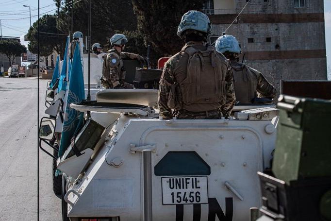 UNIFIL قوات حفظ السلام التابعة لليونيفيل في دورية في جنوب لبنان. (صورة ملف)