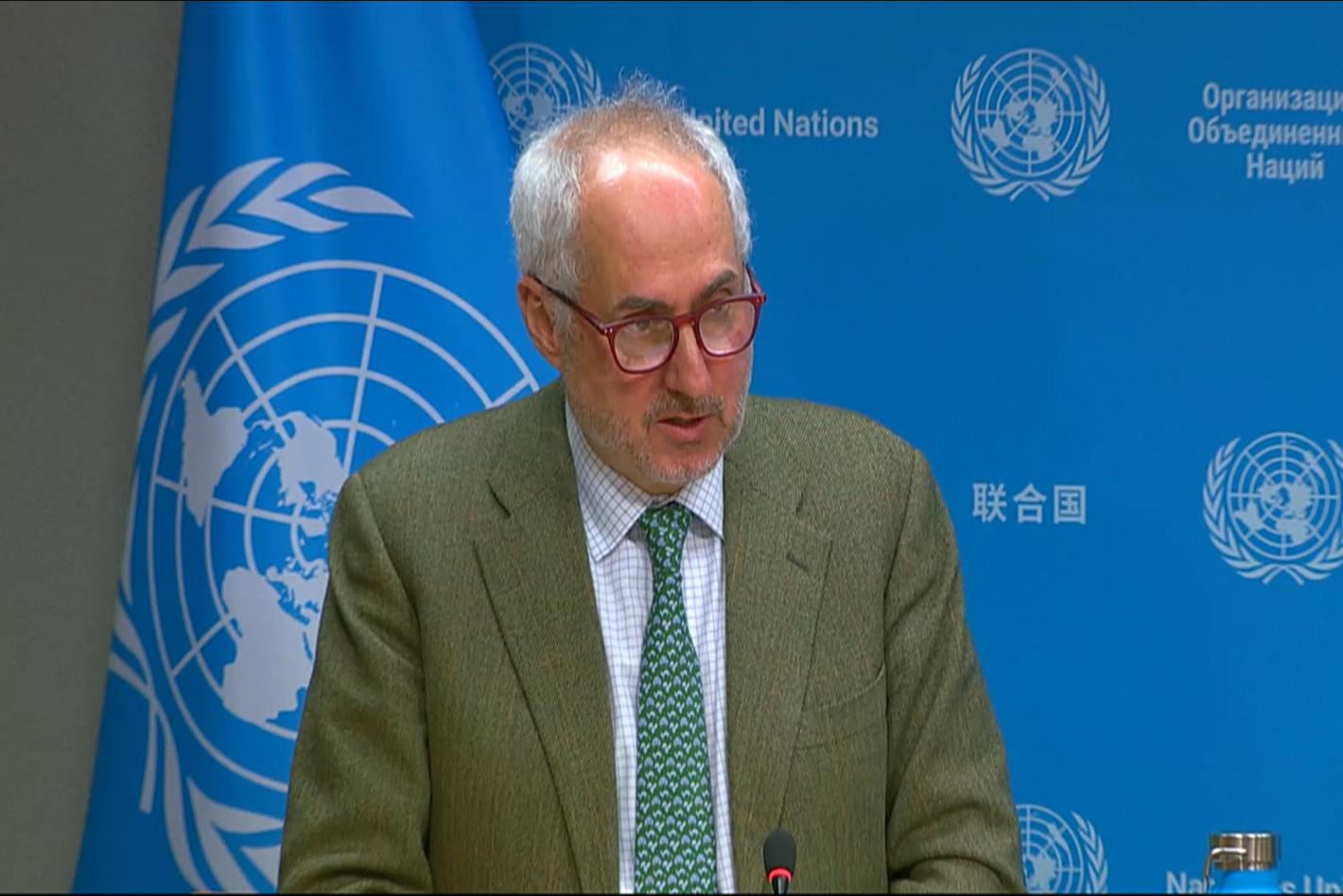 Stephane Dujarric at press briefing