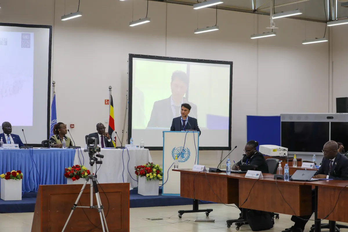 UNMISS Head of Corrections and Officer-in-Charge of the Rule of Law and Security Institutions Service, Abdul Arshad, presenting his remarks during the opening ceremony.