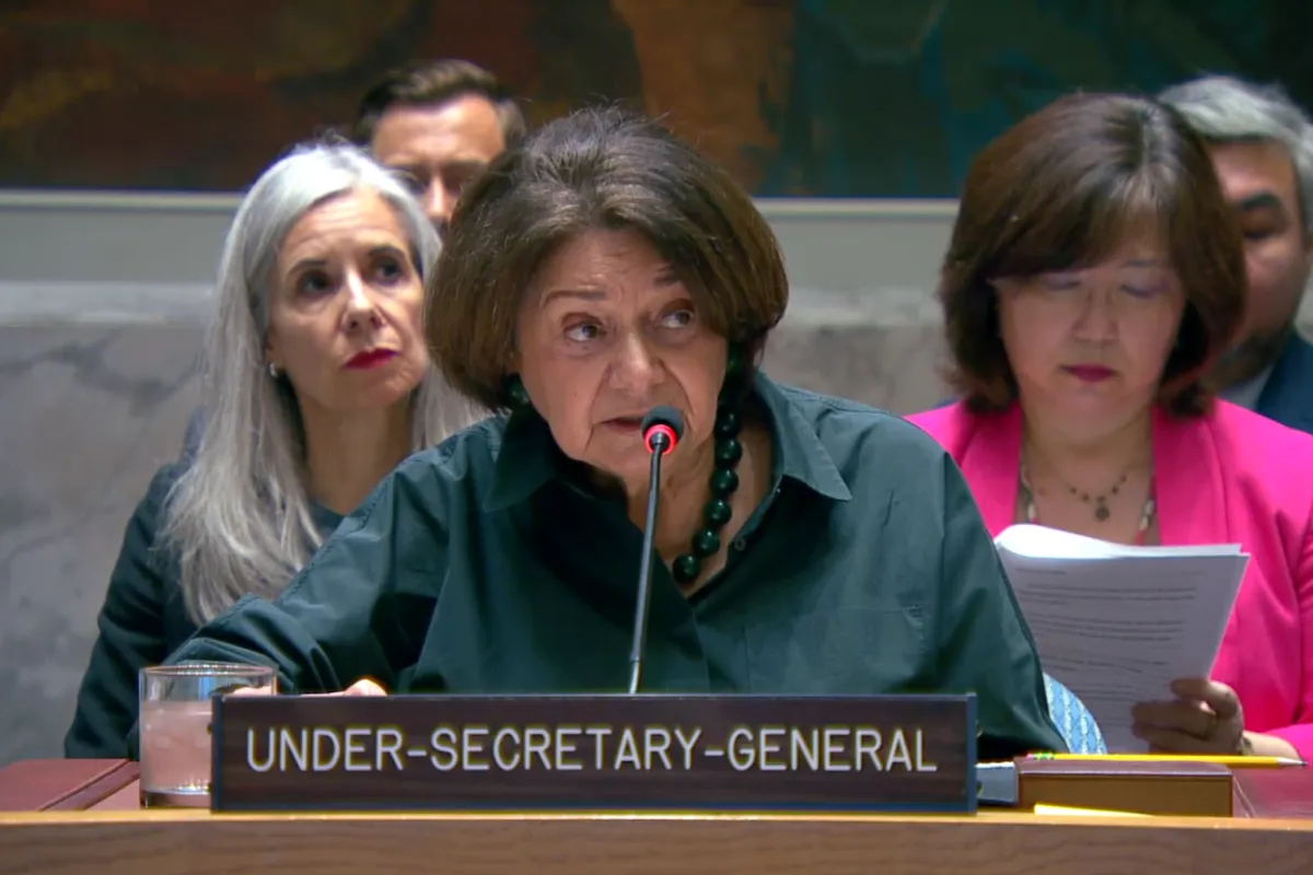 Under-Secretary-General for Political and Peacebuilding Affairs Rosemary DiCarlo briefs the Security Council.
