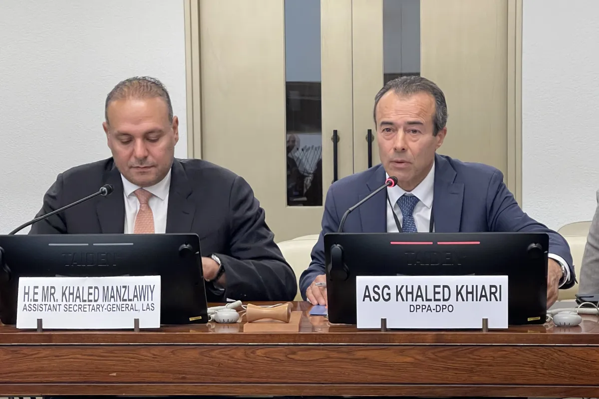A view at the UN–League of Arab States General Cooperation Meeting in Geneva.
