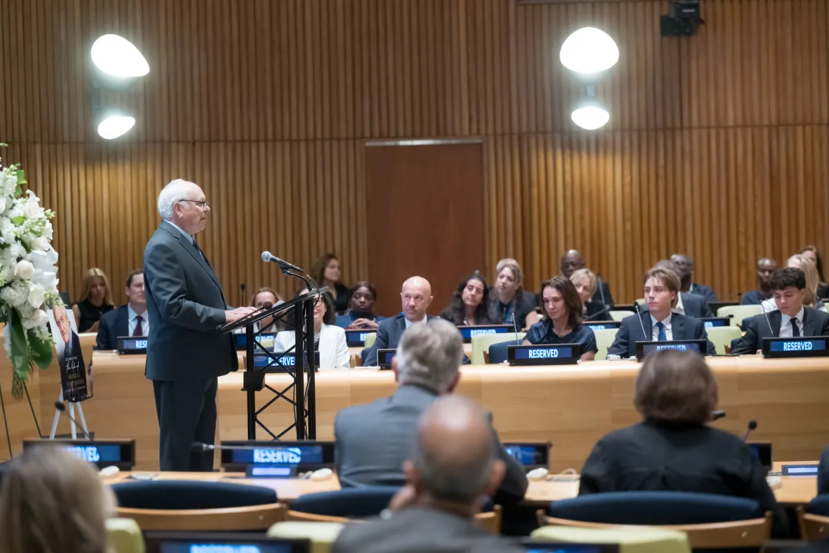 A view of the memorial service celebrating the life of Nicholas 'Fink' Haysom, former Special Representative of the Secretary-General for South Sudan and Head of the United Nations Mission in South Sudan.