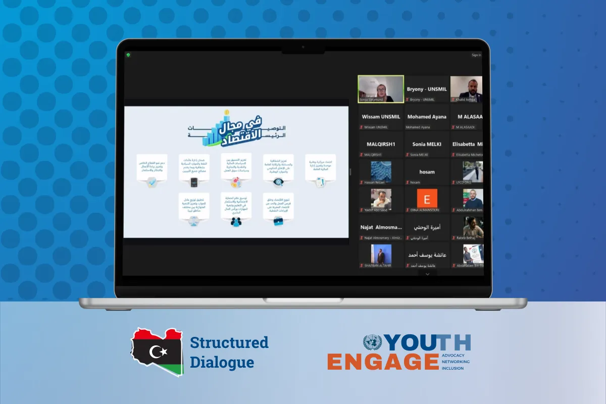 graphic shows screenshot from the online meeting 