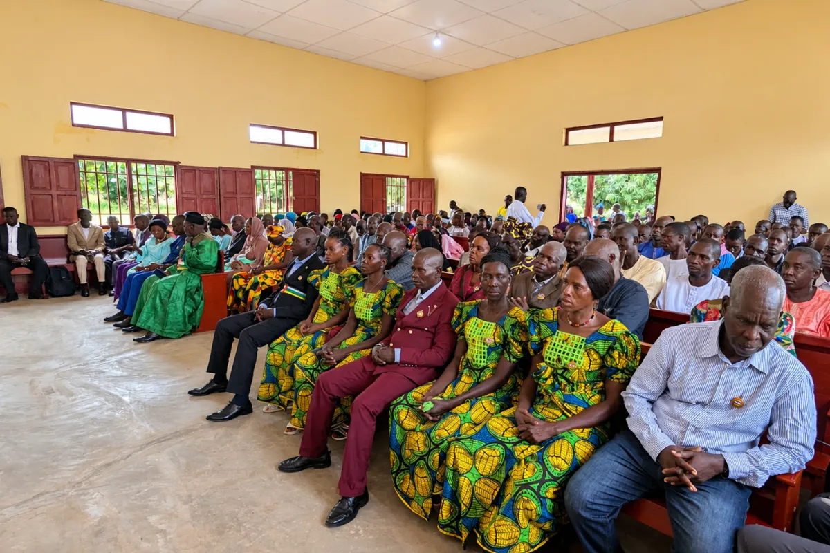 Mbollo Kpata : quatre femmes, quatre hommes. Le nouveau conseil municipal affiche une parité parfaite, avec une représentation égale des femmes et des hommes dans la gestion de la commune. Photo : Syntyche Mantar Tompté