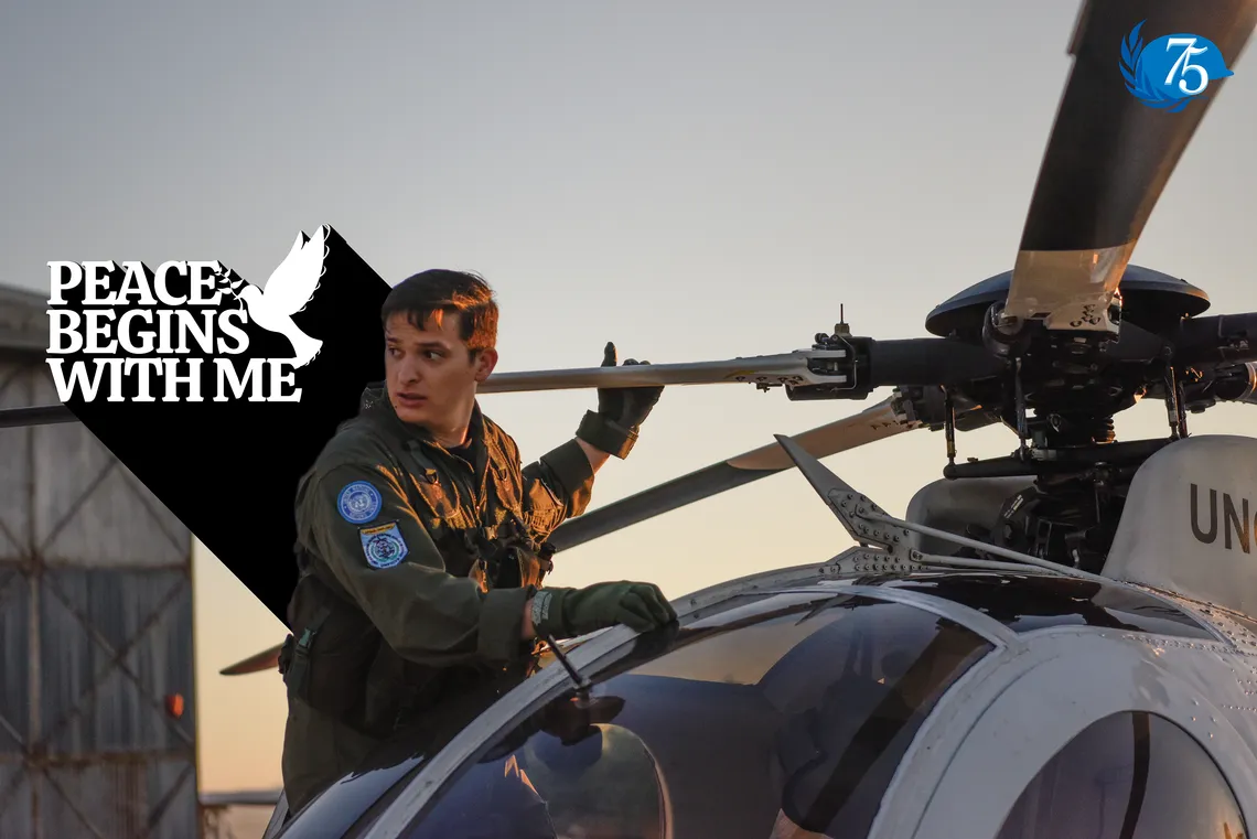 Peace Begins With Me helicopter