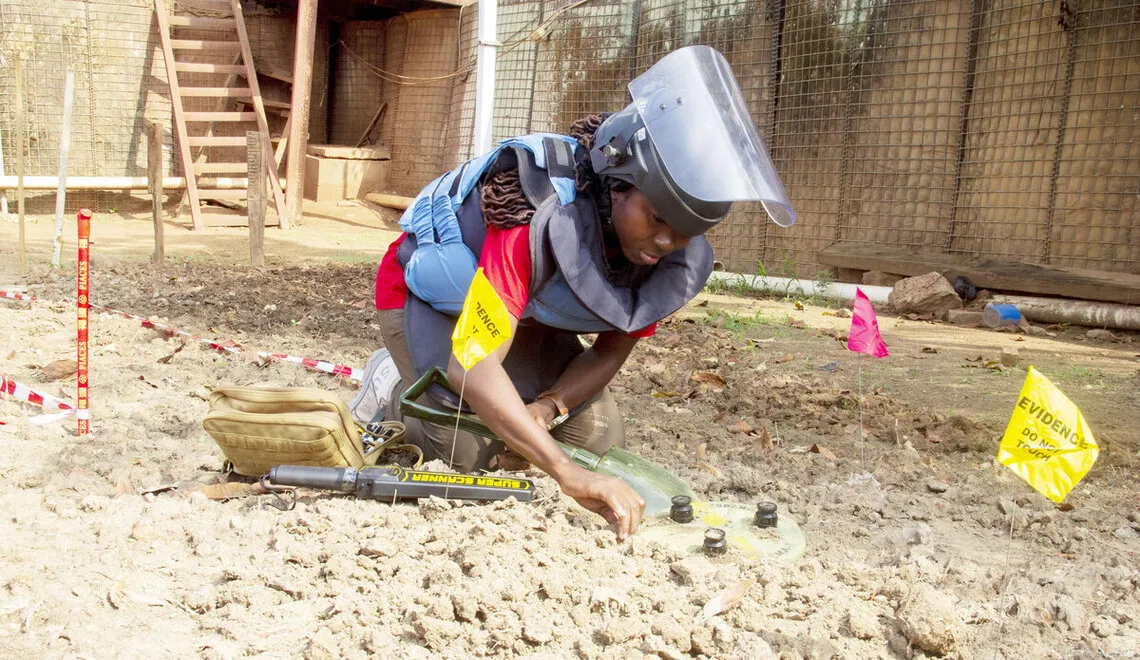 Luisa Diane Namboua, a deminer from Benin.