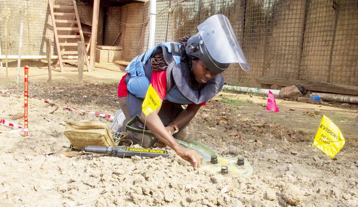 Luisa Diane Namboua, a deminer from Benin.