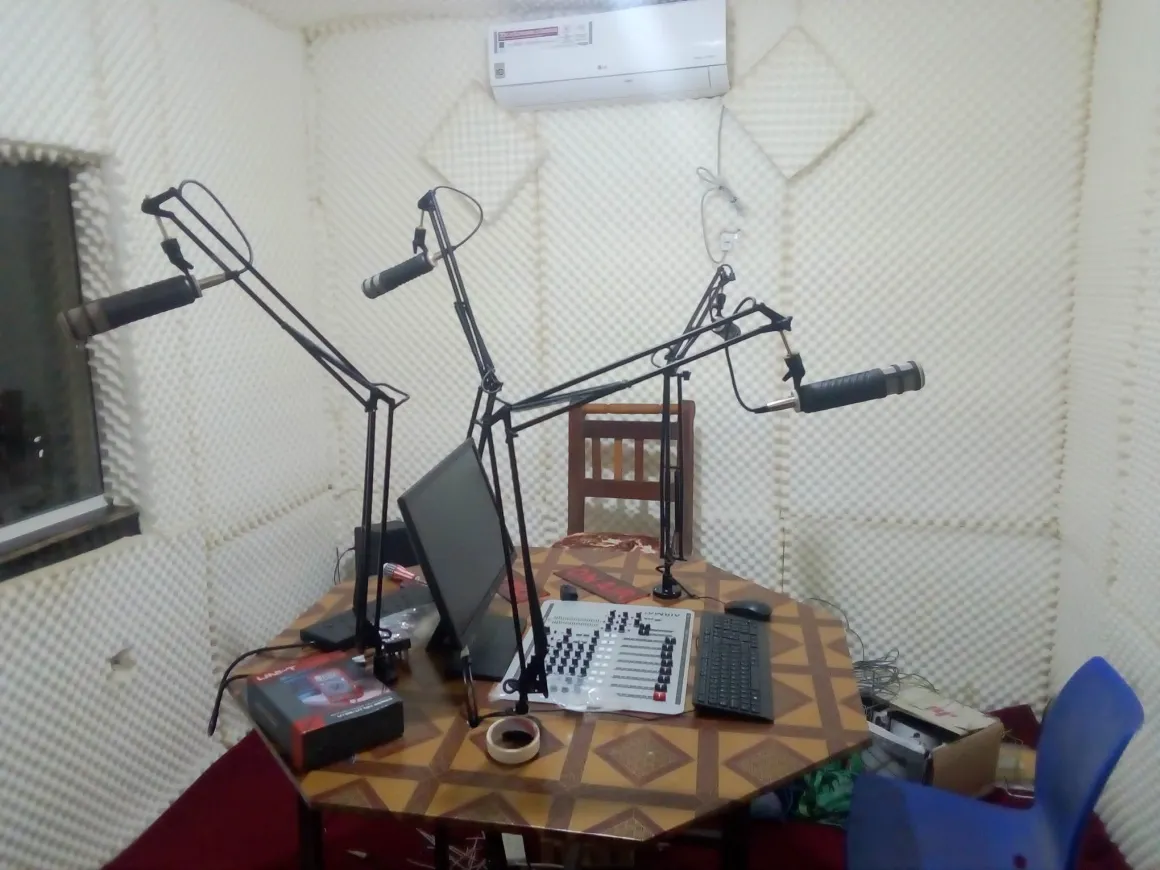 L'ancien studio d'Abyei FM, détruit par un incendie en décembre 2020. Photo : Abyei FM