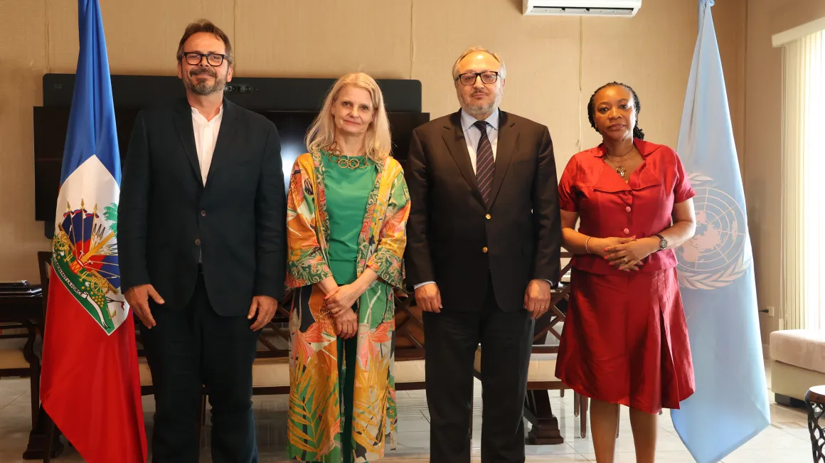 Senior UN and GSF representatives meeting.