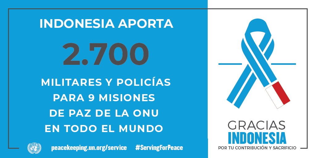 Indonesia aporta 2700 militares y policías para las misiones de la paz de la ONU.
